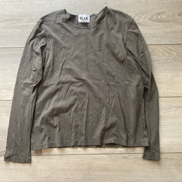Tops - FLAX 100% cotton long sleeve Brown
